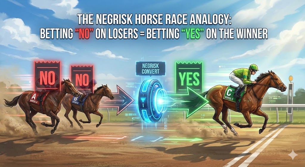 The Negrisk Horse Race Analogy: Betting NO on Losers = Betting YES on the Winner